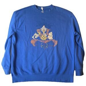Lane Seven Men Sweatshirt XL Blue Graphic Print Fleece Anime Character Sugoku